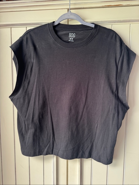 BDG Tops - BDG Black Boxy Muscle Tee